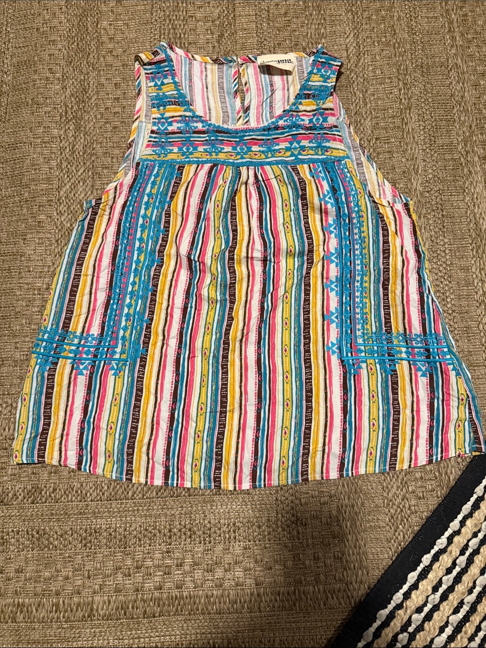 Savanna Jane Teal, Pink and Yellow Patterned Tank